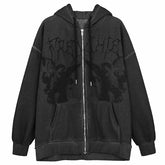 Vintage Angel Print Hoodies